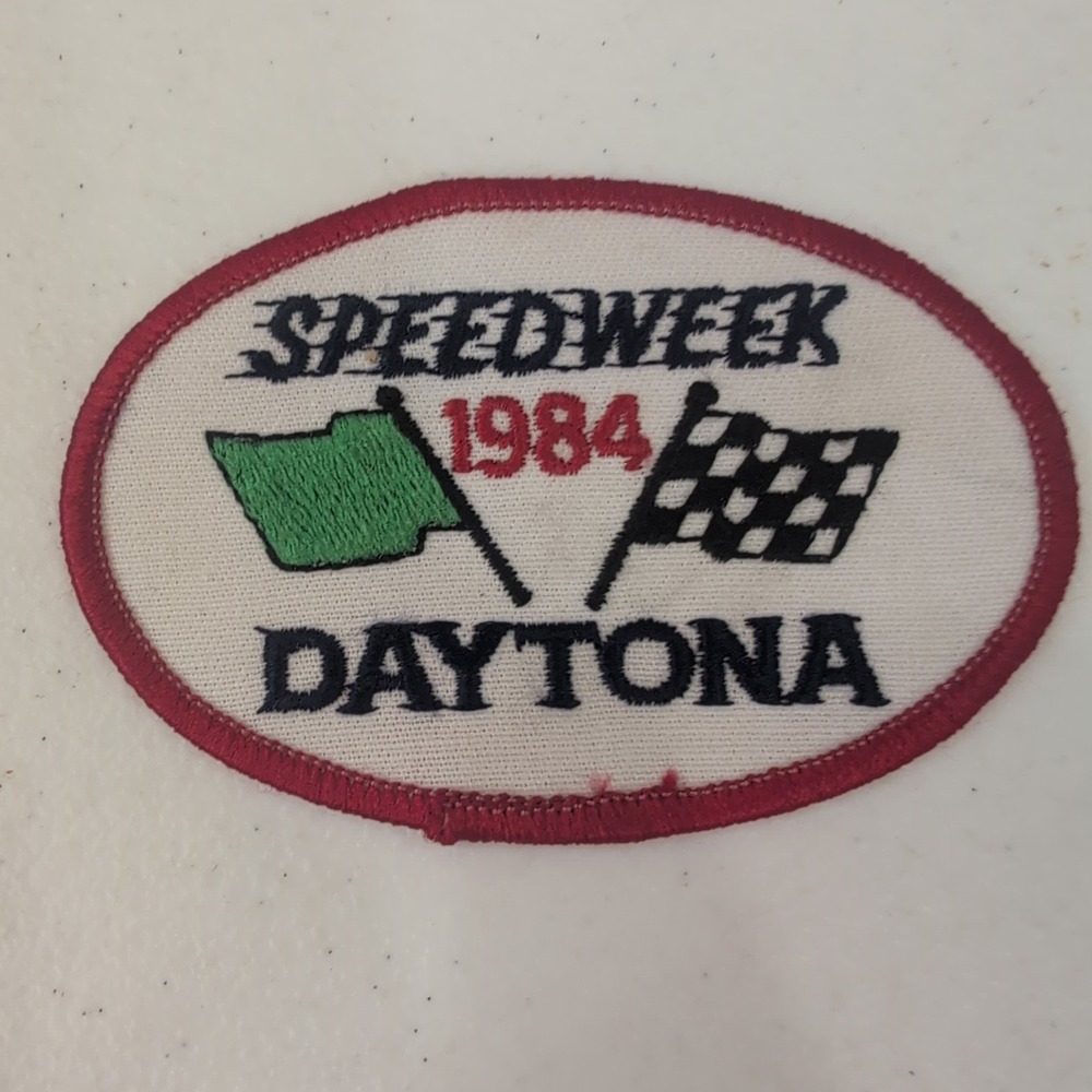 Vintage 1984 Daytona Speedweek Racing Patch Embroidered Flags Collectible